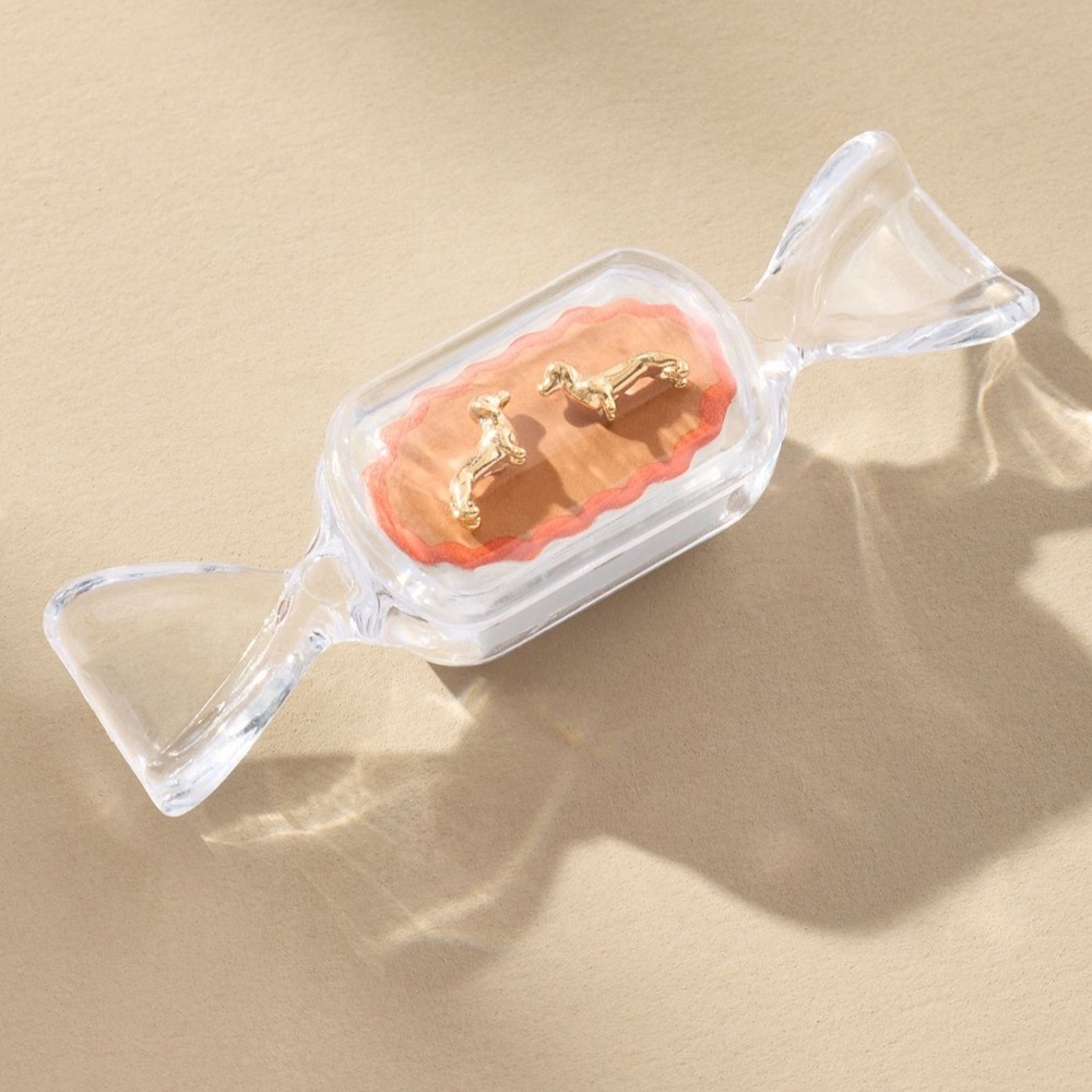 NWT Anthropologie Festive Icon Stud Earrings - Daschund - Picture 2 of 2